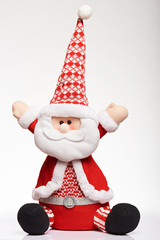 Santa claus hold hand up