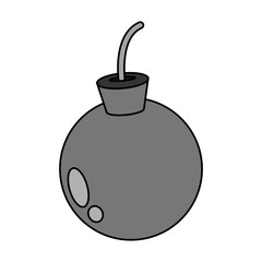 Bomb icon. Explosion military weapon and destruction theme. Isolated design. Vector illustration