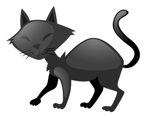 Black cat with happy face