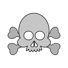 Skull cartoon icon. Head death horror tattoo and dark heme. Isolated design. Vector illustration