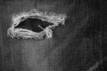 Black torn denim texture.