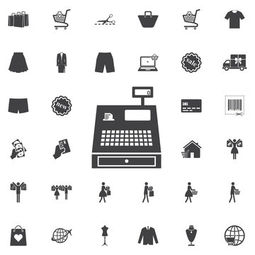 Cashbox vector toolbar icon for software design. Style is a grad
