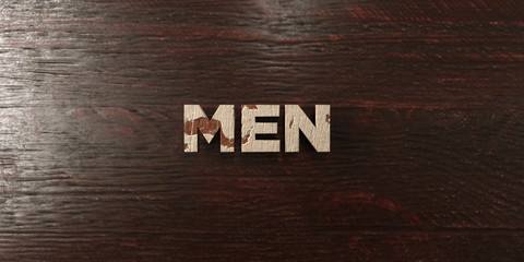 Men - grungy wooden headline on Maple  - 3D rendered royalty free stock image. This image can be used for an online website banner ad or a print postcard.