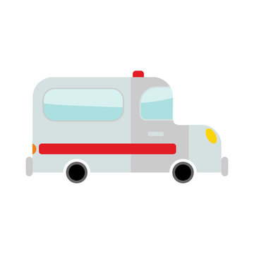 Ambulance isolated. Transport on white background. Car in cartoo