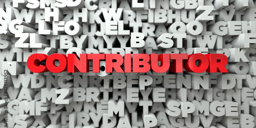 Fototapete contributor - red text on typography background - 3d rendered royalty free stock image. this image c