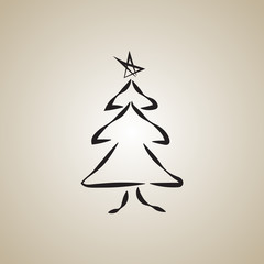 Abstract Christmas tree silhouette
