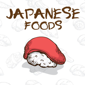  japan food sushi drawing graphic  design objects