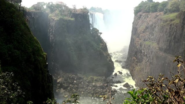 Victoria Falls filmed on the Zimbabwe side as 4K UHD footage