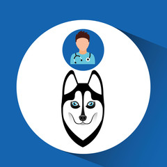 doctor cartoon veterinarian dog siberian vector illustration eps 10