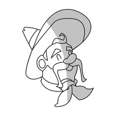 man icon. Mexican culture landmark and latin theme. Isolated design. Vector illustration