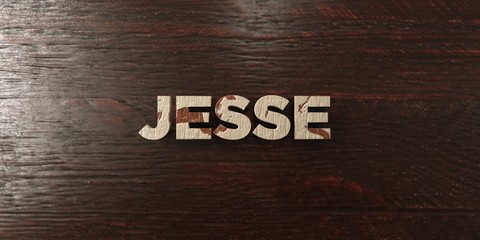 Jesse - grungy wooden headline on Maple  - 3D rendered royalty free stock image. This image can be used for an online website banner ad or a print postcard.