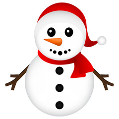 Christmas Snowman on white background vector