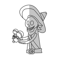 male skull with hat icon. Mexican culture landmark and latin theme. Isolated design. Vector illustration