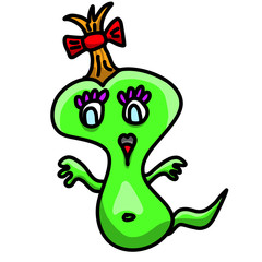 2097 - Green Cute Alien or monster