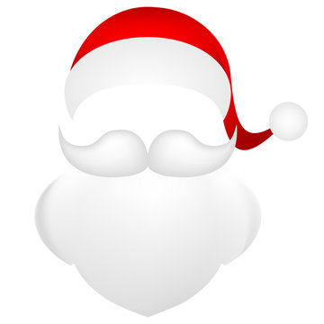 Template for photo mustache with a beard and  cap of Santa Clau