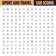 Sport and recreation flat icon set.