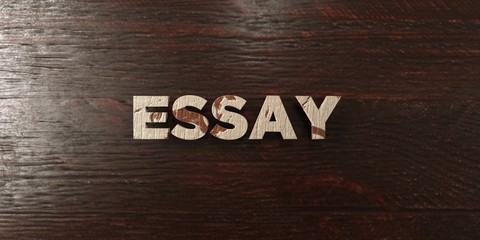 Essay - grungy wooden headline on Maple  - 3D rendered royalty free stock image. This image can be used for an online website banner ad or a print postcard.