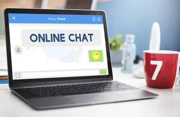Online Chat Message Connection Talking Concept