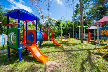 children's colorful playground in the park