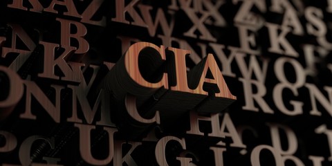 Fototapeta Cia - Wooden 3D rendered letters/message.  Can be used for an online banner ad or a print postcard. obraz