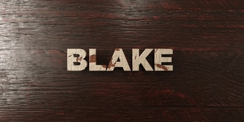 Blake - grungy wooden headline on Maple  - 3D rendered royalty free stock image. This image can be used for an online website banner ad or a print postcard.