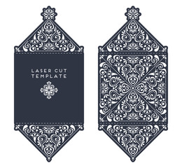 Vector wedding card laser cut template