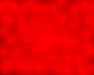 Naklejka na ściany i meble Christmas red background with snowflakes, vector