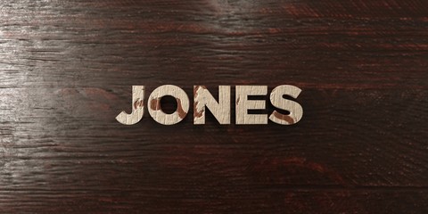 Jones - grungy wooden headline on Maple  - 3D rendered royalty free stock image. This image can be used for an online website banner ad or a print postcard.