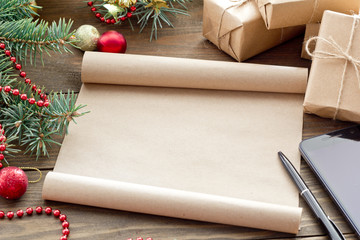 Christmas scroll, a letter to Santa Claus
