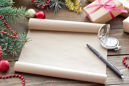 Christmas scroll, a letter to Santa Claus
