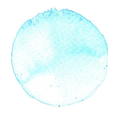 Watercolor hand painted circle. Beautiful design elements. Blue background