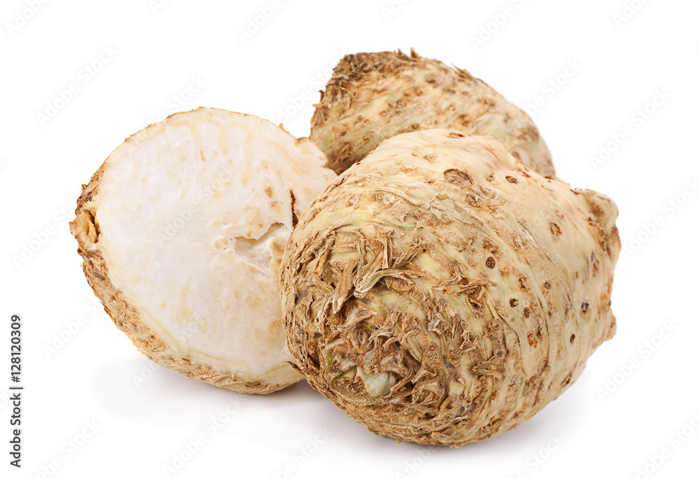 Wall mural Celery root on white