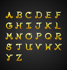Thai Calligraphic Alphabet design-Vector Illustration