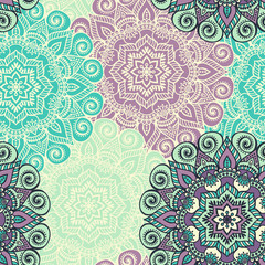 Ethnic floral seamless pattern