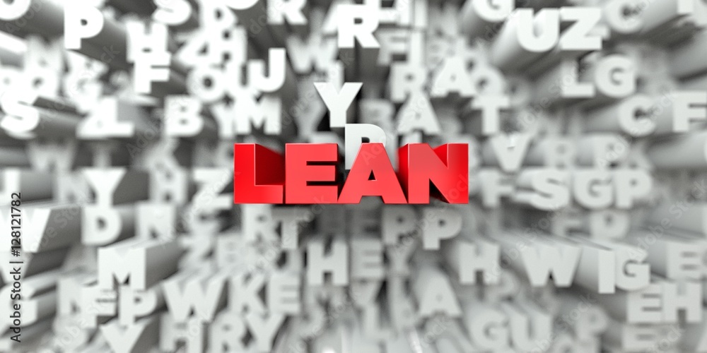 Fototapete lean - red text on typography background - 3d rendered royalty free stock image. this image can be u