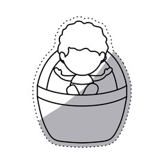 Baby jesus con. Nativity merry christmas season and decoration theme. Isolated design. Vector illustration