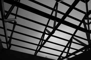 Structure of steel roof.