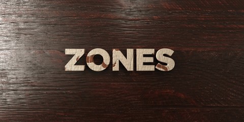 Zones - grungy wooden headline on Maple  - 3D rendered royalty free stock image. This image can be used for an online website banner ad or a print postcard.