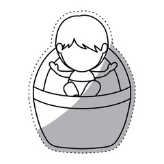 Baby jesus con. Nativity merry christmas season and decoration theme. Isolated design. Vector illustration