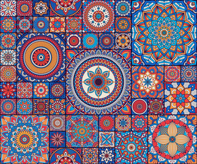 Ethnic floral seamless pattern