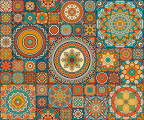 Ethnic floral seamless pattern