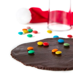 Christmas cookie dough on white background.