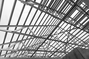 Structure of steel roof.
