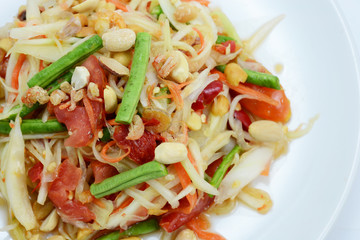 papaya salad, salad, Somtum, spice 