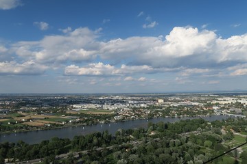 Fototapeta na wymiar Panorama of the so called Old Danube in Vienna, Austria