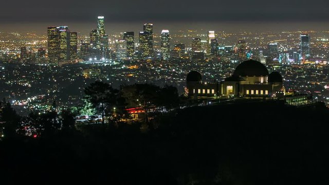 Los Angeles City Lights Night Timelapse Pan