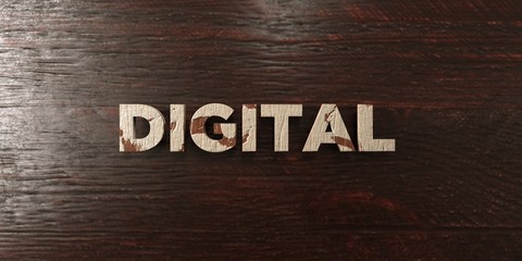 Digital - grungy wooden headline on Maple  - 3D rendered royalty free stock image. This image can be used for an online website banner ad or a print postcard.