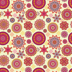 Ethnic floral seamless pattern