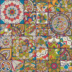 Ethnic floral seamless pattern