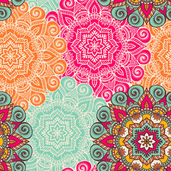 Ethnic floral seamless pattern - 128125736
